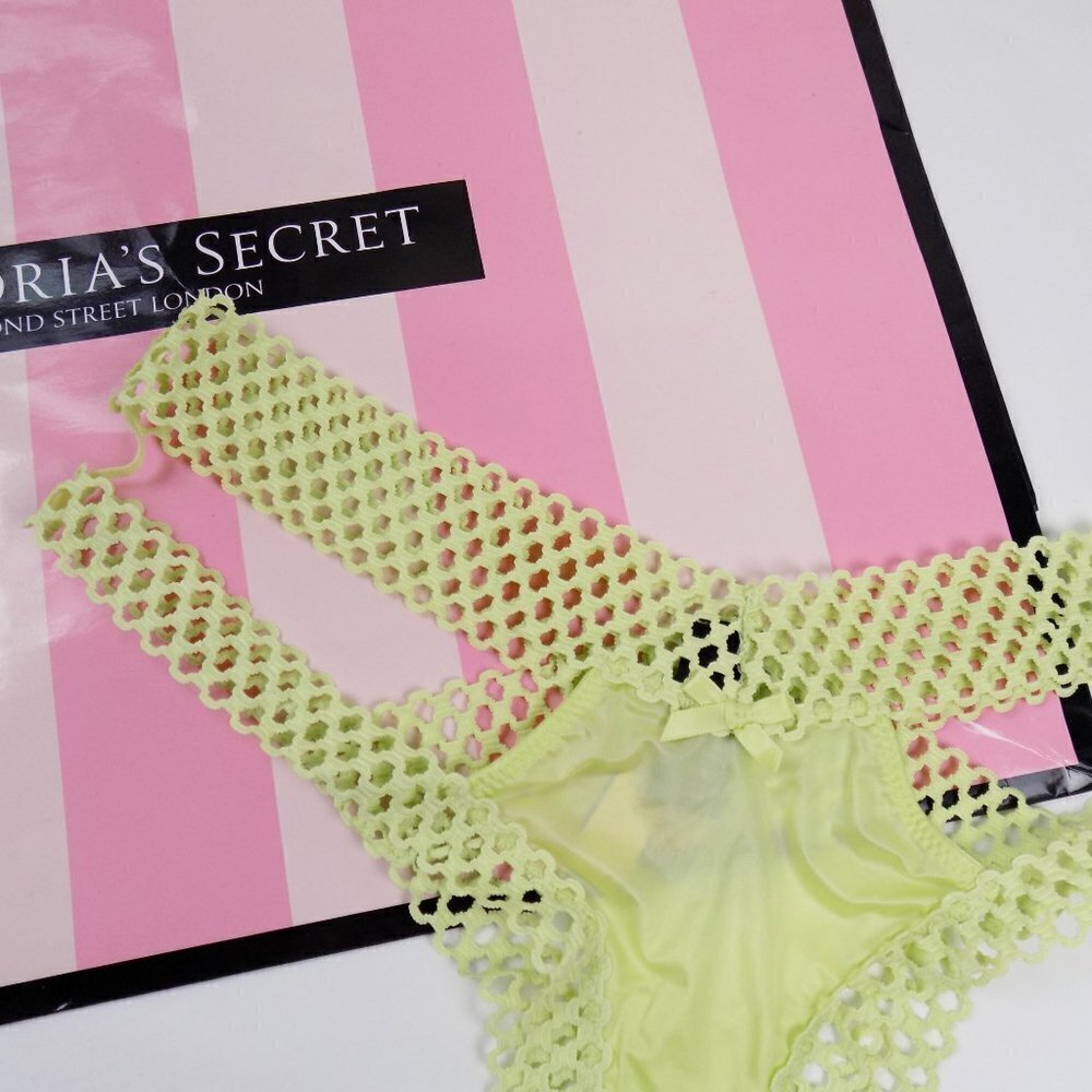 nwt victoria's secret very sexy cheeky dream angels mesh net strappy caged back